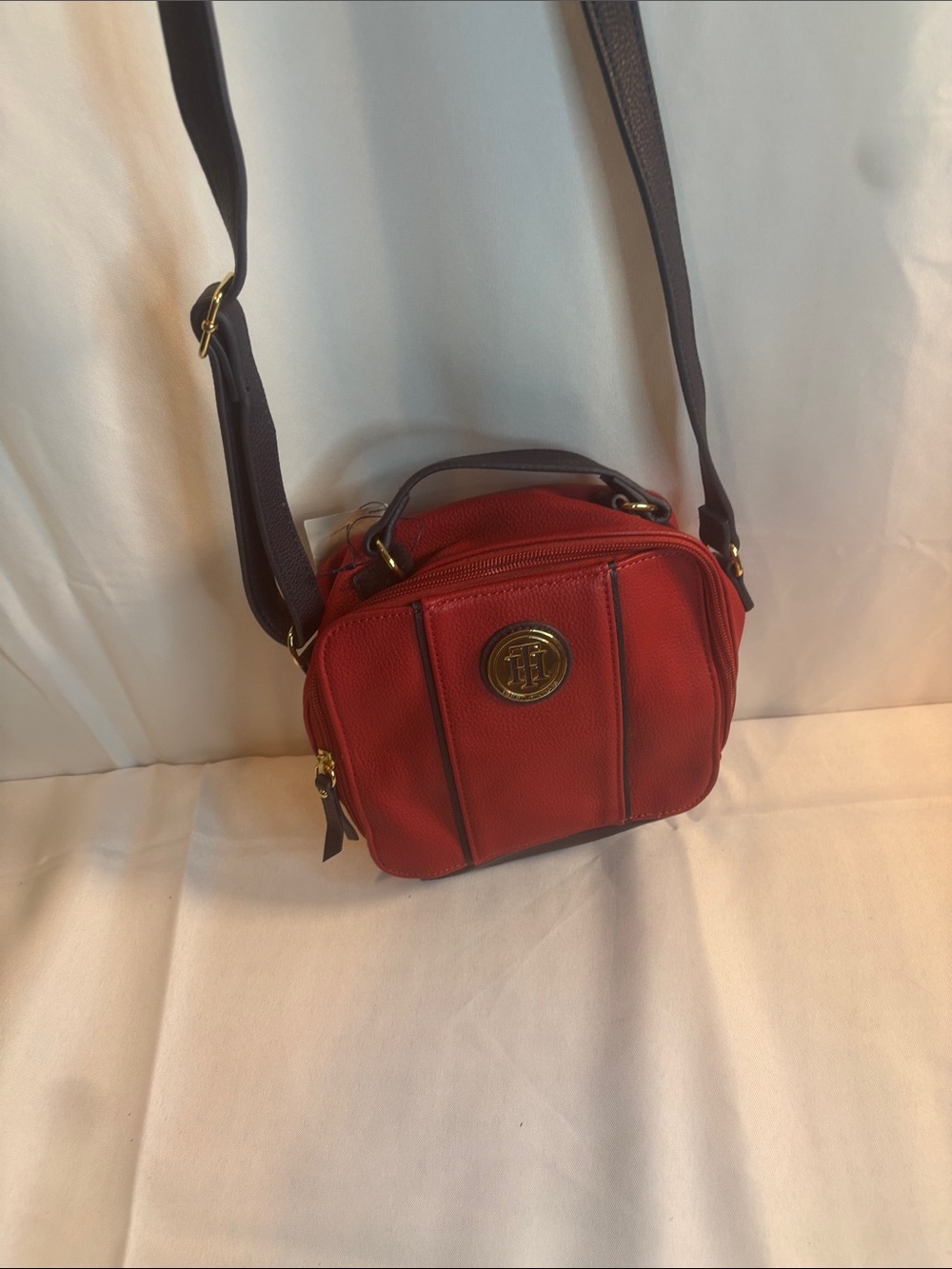 Tommy Hilfiger Red Compact Crossbody with Top Handle
